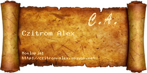 Czitrom Alex névjegykártya